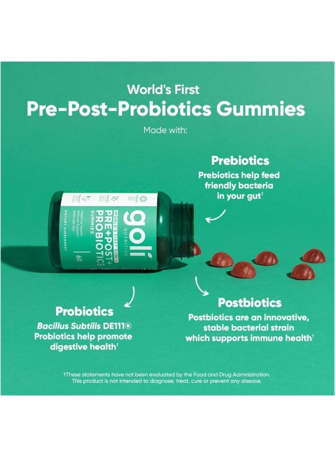 جولي نيوترشن Pre+Post+Probiotics Gummies – 60 Count | World’s First 3-in-1 Formula | Supports Gut Health, Digestion & Immunity | Gluten-Free, Vegan, Non-GMO & Gelatin-Free - Image 3