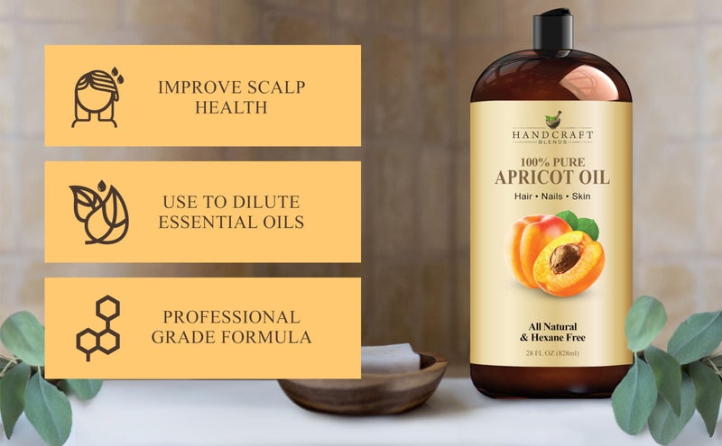 Handcraft Blends Apricot Kernel Oil - Cold-Pressed 28 Fl Oz - 100% Pure and Natural - Premium Grade Carrier Oil for Skin and Hair - Hair and Body - Massage - Hexane-Free - Image 5
