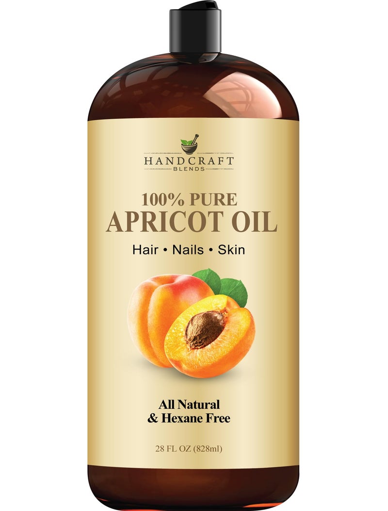 Handcraft Blends Apricot Kernel Oil - Cold-Pressed 28 Fl Oz - 100% Pure and Natural - Premium Grade Carrier Oil for Skin and Hair - Hair and Body - Massage - Hexane-Free - Image 1