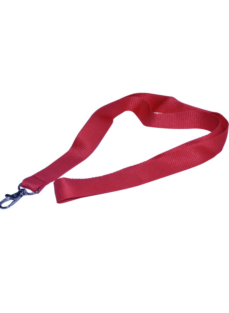 FIS 10 قطع من حبل العنق المسطح من FIS باللون الأحمر بخطاف معدني 2X90 سم - FSNA07-2CM/10 - Image 3