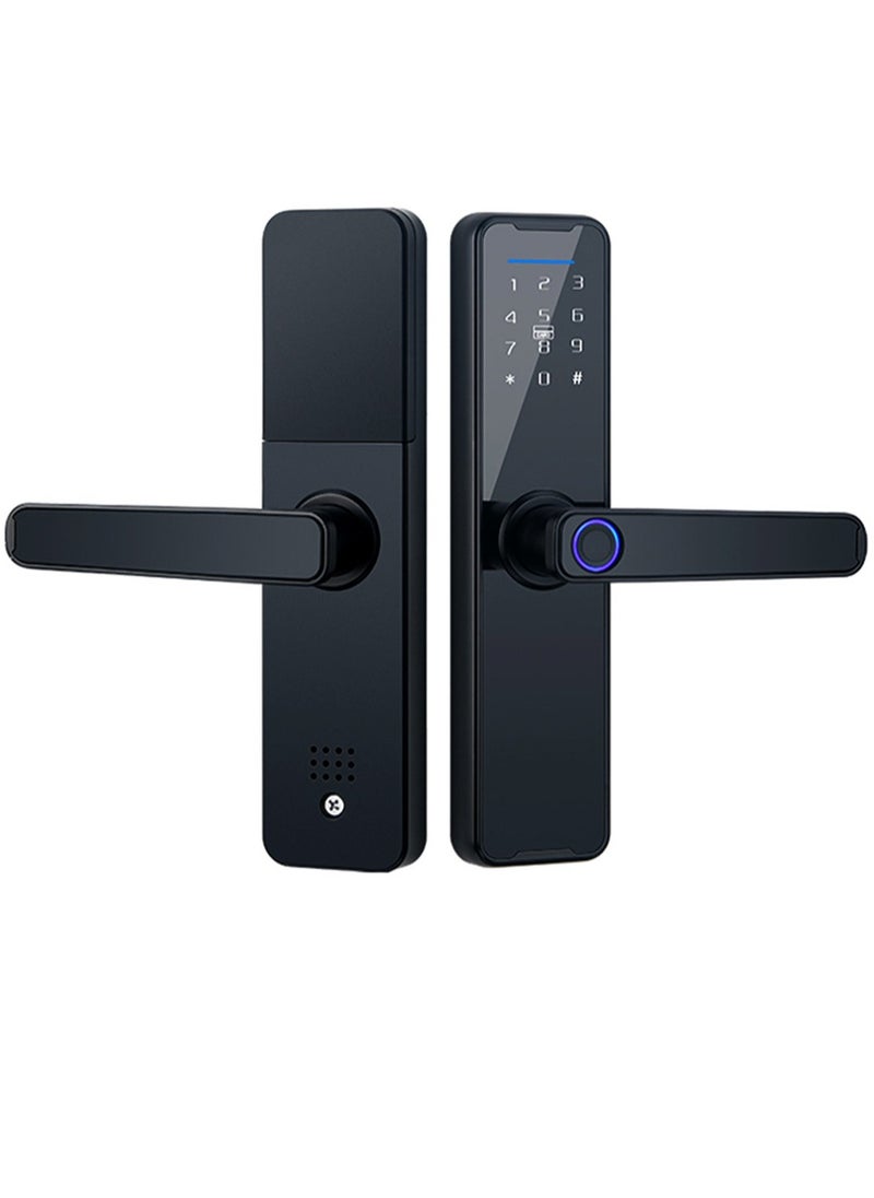 Generic - Tuya Smart Lock Fingerprint Lock Door Lock Keypad Door Lock with Handle Fingerprint Electronic Deadbolt Door Lock Smart Door Lock Compatible with Tuya APP - Image 1
