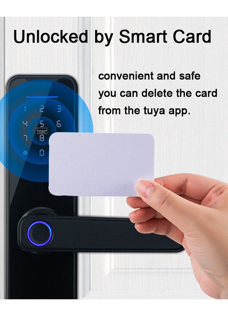 Generic - Tuya Smart Lock Fingerprint Lock Door Lock Keypad Door Lock with Handle Fingerprint Electronic Deadbolt Door Lock Smart Door Lock Compatible with Tuya APP - Image 1
