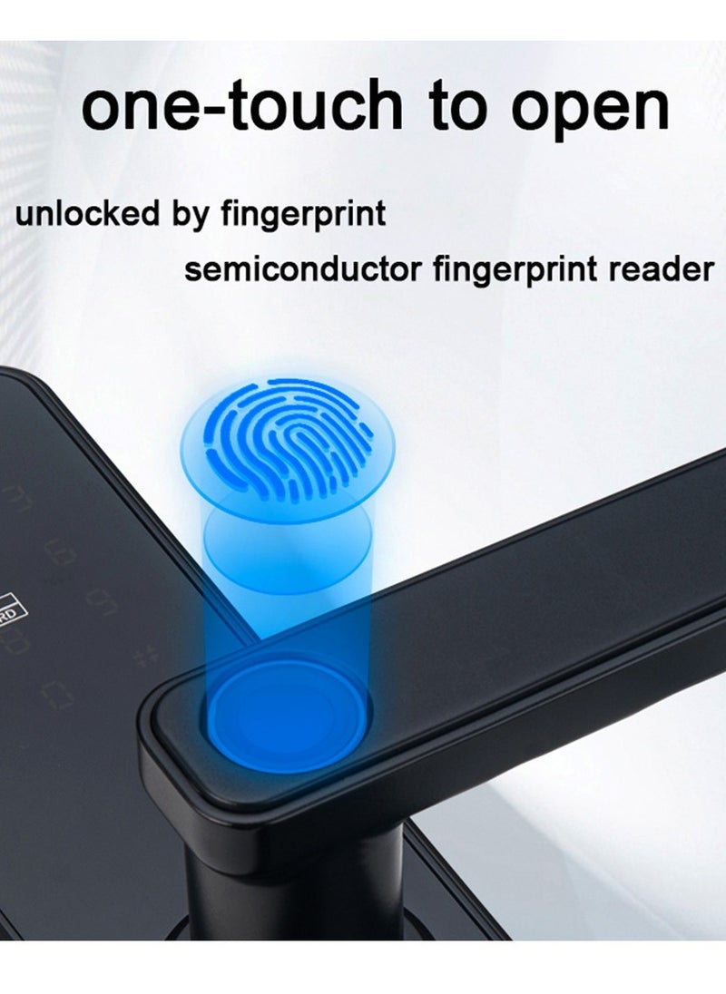 Generic - Tuya Smart Lock Fingerprint Lock Door Lock Keypad Door Lock with Handle Fingerprint Electronic Deadbolt Door Lock Smart Door Lock Compatible with Tuya APP - Image 1