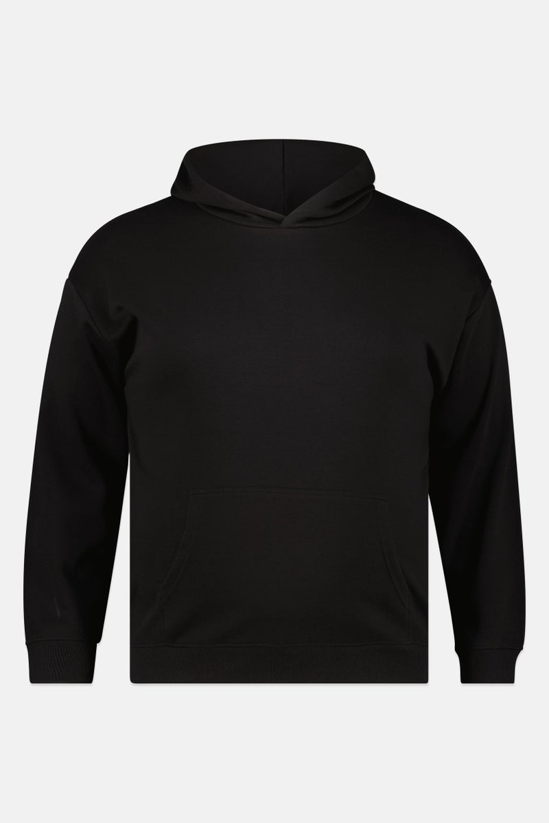 Algspar هودي رجالي سادة بأكمام طويلة، أسود - Image 2