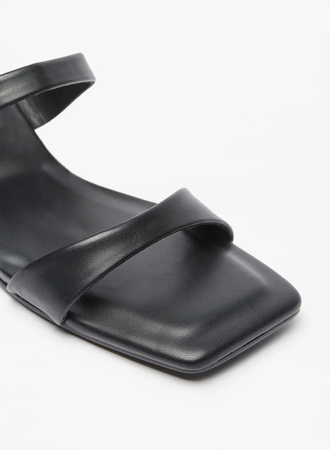 Celeste Women Solid Slip On Strap Sandals with Kitten Heels