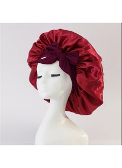 Medium-sized single-layer ribbon - burgundy hair tie