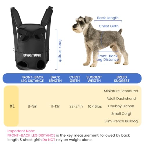 Mosago Dog Backpack Carrier with Thick Padded Bottom Support, Adjustable Pet Front Carrier, Legs-Out Chest Carrier for Small to Medium Dogs 10–16 lbs, Easy Fit for Walking, Hiking, Camping, Traveling - Image 5