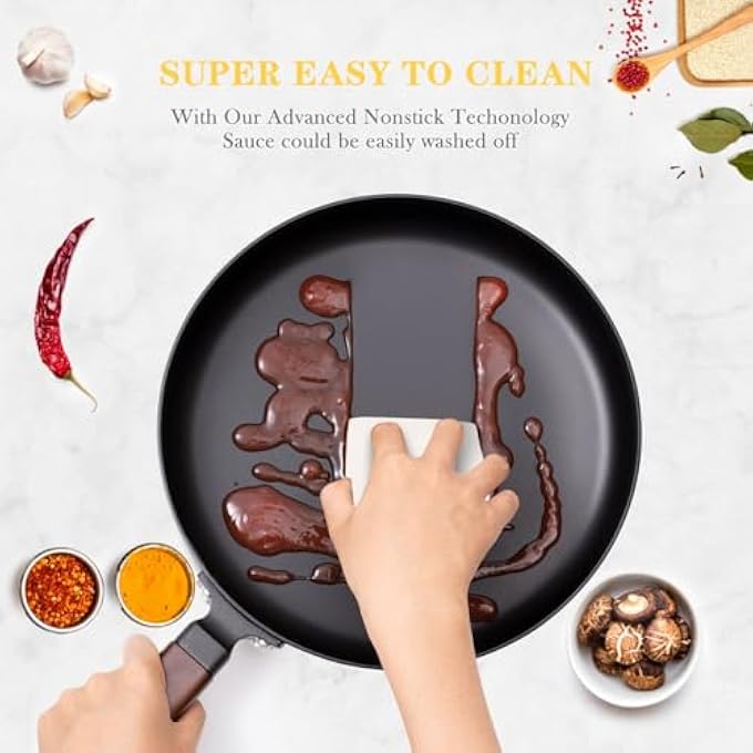 Unity Frying Pan 1026Cm Non Stick Frying Pan Skillet With Lid No Chemical Coated All Stove Induction Compatible - Image 3