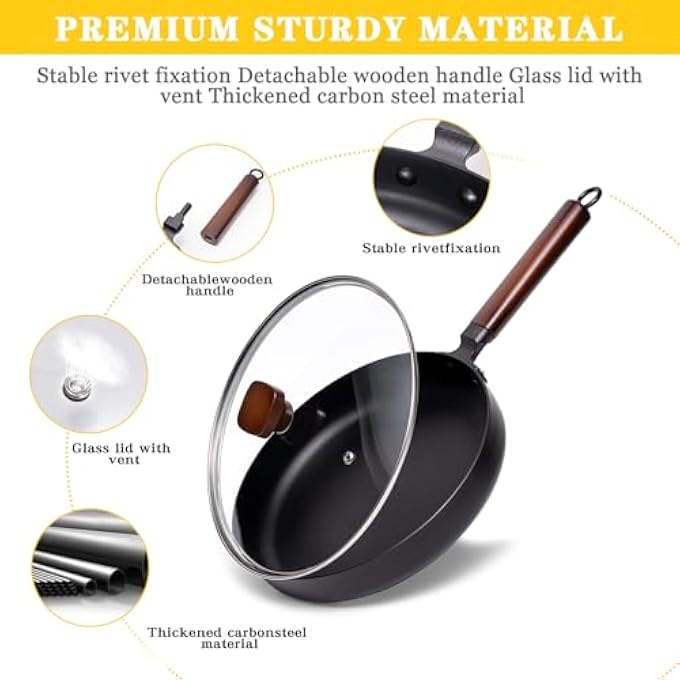 Unity Frying Pan 1026Cm Non Stick Frying Pan Skillet With Lid No Chemical Coated All Stove Induction Compatible - Image 4