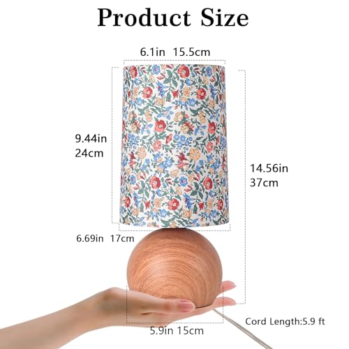 Ziqqeelam Flowers Cute Small Table Lamp, Boho Floral Table Lamps for Bedroom, Bedside Small Table Lamp for Small Space, Farmhouse Mini Table Lamp with Flowers Shape for Bedroom, Living Room, Nursery - Image 3