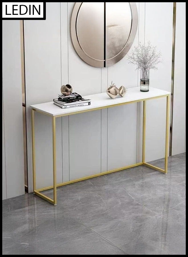 LEDIN Console Table Hall Table Side Table End Table Living Room Sofa Table100x97x24cm Gold - Image 1
