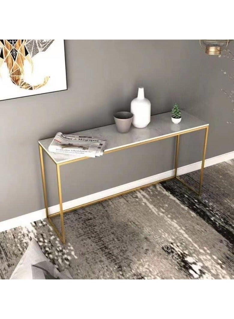 LEDIN Console Table Hall Table Side Table End Table Living Room Sofa Table100x97x24cm Gold - Image 3