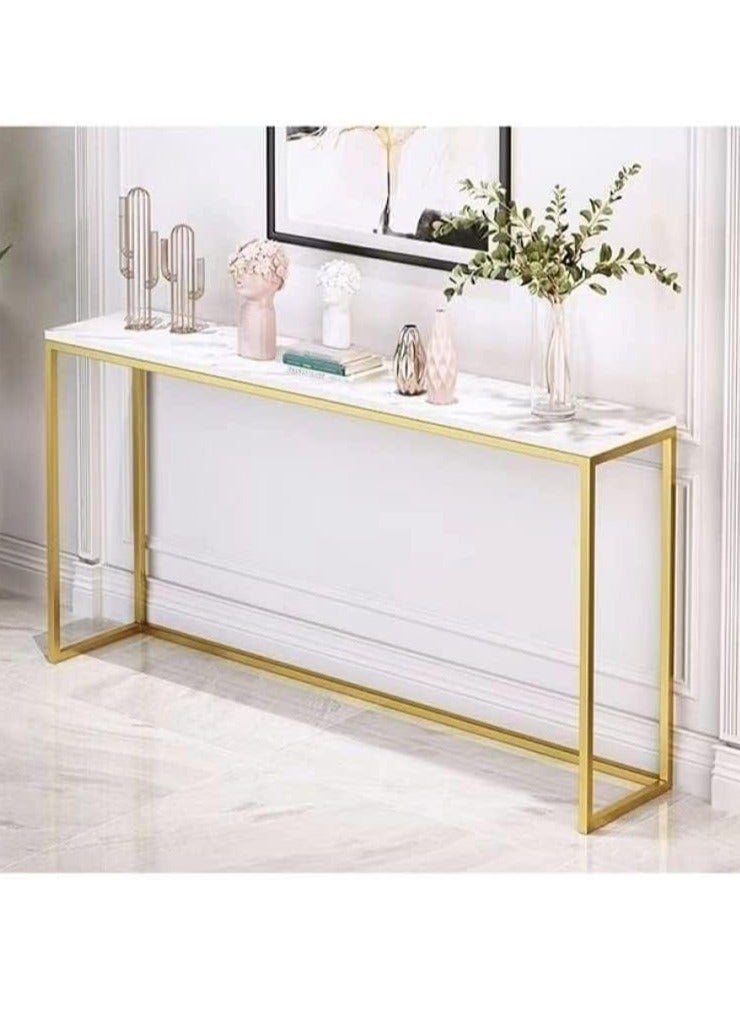 LEDIN Console Table Hall Table Side Table End Table Living Room Sofa Table100x97x24cm Gold - Image 4