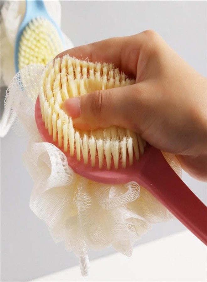 QUIRA 2 in 1 Body Bathing Brush with Soft Bristle and Loofah Body Back Scrubber Brush Massage Brush bath scrubber for body Exfoliating and Cleansing - Image 1