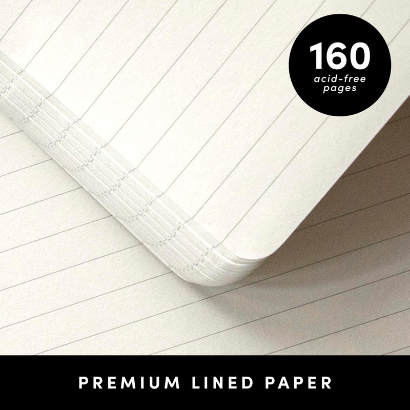 PAPERAGE Lined Pocket Journal Notebook, 3 Pack, (Yellow, Blush, Turquoise), 160 Pages, Small, 3.6 inches x 5.6 inches - 100 GSM Thick Paper, Hardcover - Image 4