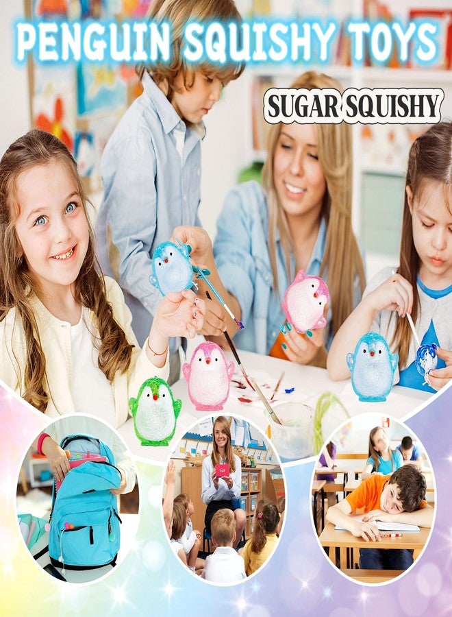 EVDERS 1Pcs Blue Penguin Sugar Stress Ball Squishy Toys for Kids Adults- Soft Cute Animals Squeeze Sensory Toy Anxiety & Stress Relief Squishy Penguin Sugar Ball for Birthday Classroom Prizes - Image 5