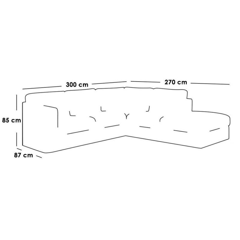 Betak Corner sofa 300x270x87x85 cm - Grey - Image 2