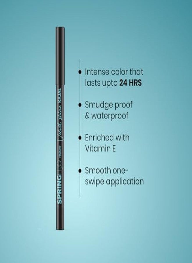 Spring H2O Velvet Shine Kajal Pencil Intense Black | With Avacado Oil and Vitamin E | Longlasting Waterproof and Sumdgeproof | Suitable for Sensitive Eyes | Includes Sharpener- 1.5gm - Image 4