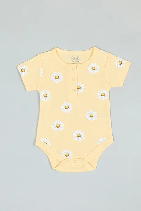 R&B 3 Pack Printed Bodysuits with Short Sleeves