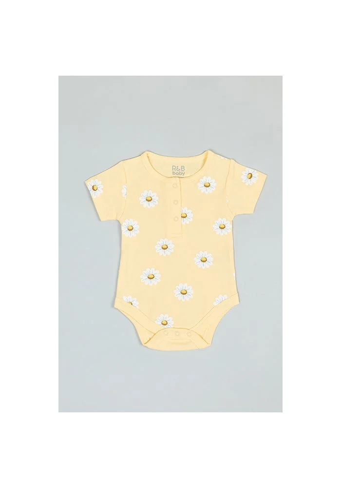 R&b 3 Pack Printed Bodysuits with Short Sleeves