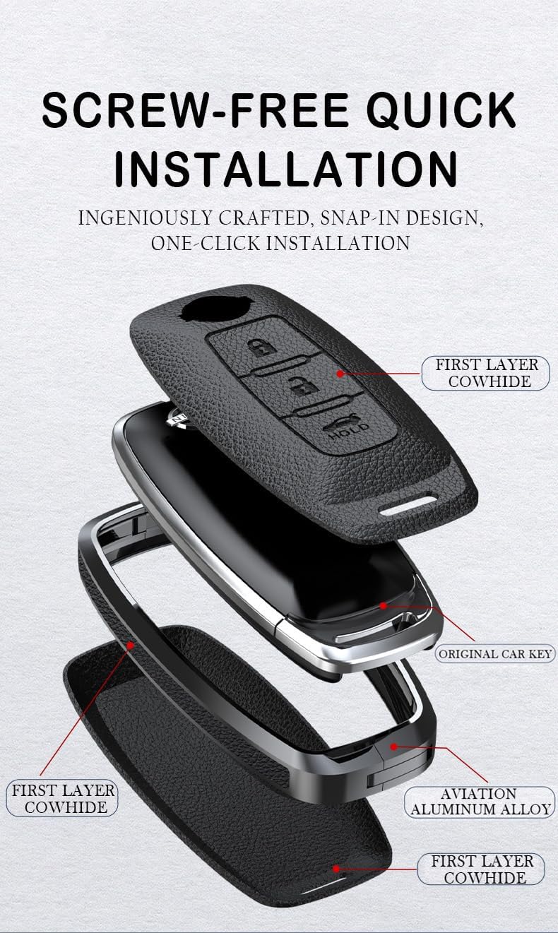 TECART Nissan Key Fob Cover - Brown Leather - Image 3