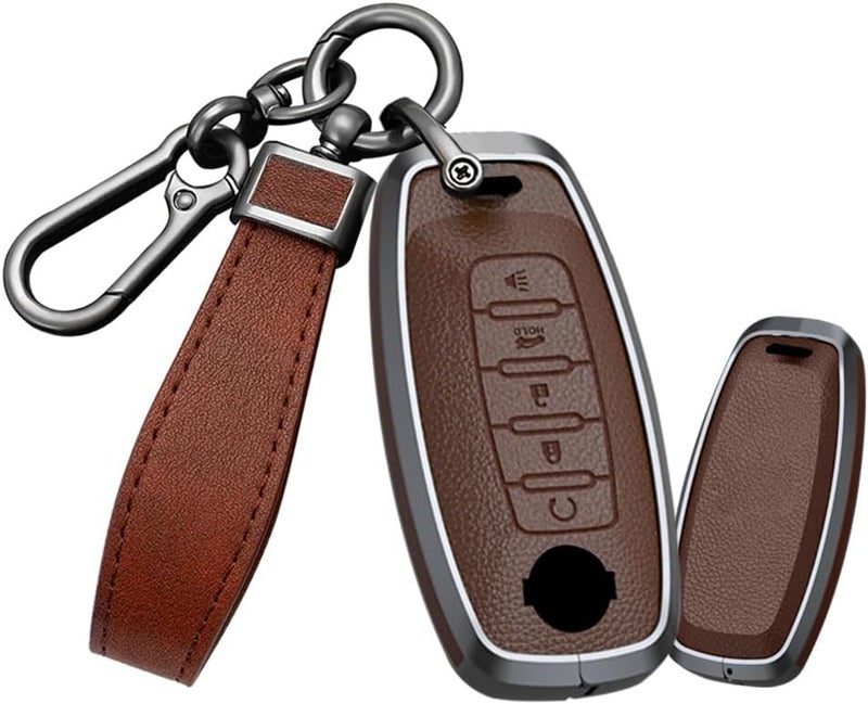 TECART Nissan Key Fob Cover - Brown Leather - Image 1
