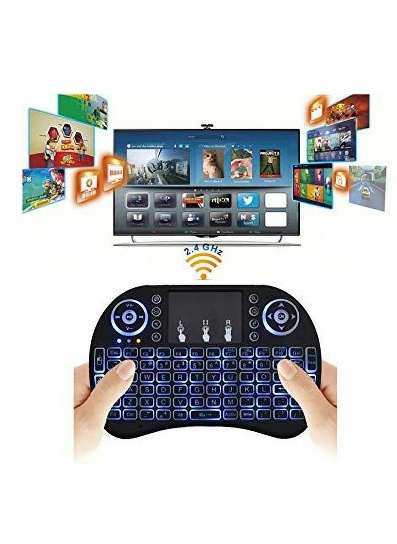 KASTWAVE - Wireless Mini Keyboard Remote Control Touchpad Mouse Combo Controller with RGB Backlit for Smart TV Android TV Box PC IPTTV 2.4GHz - Image 1