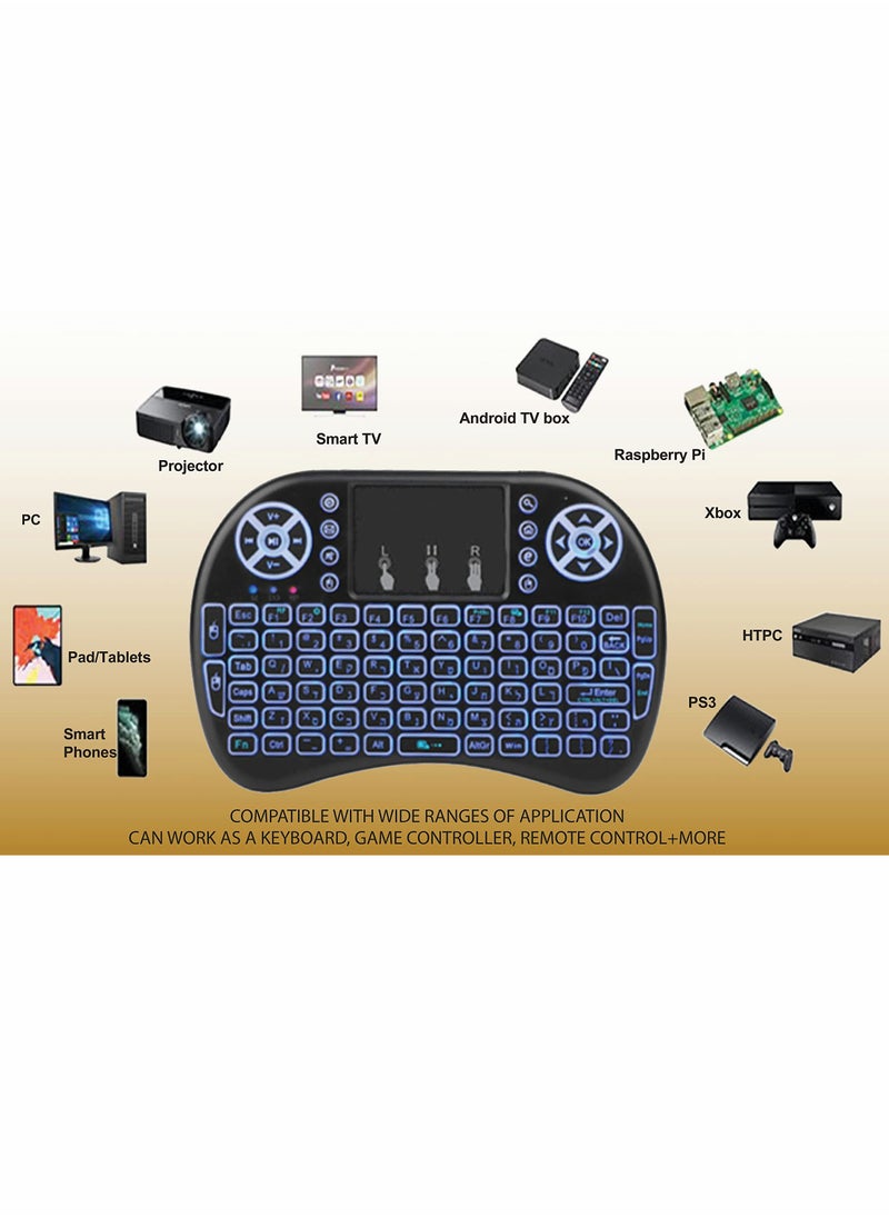 KASTWAVE - Wireless Mini Keyboard Remote Control Touchpad Mouse Combo Controller with RGB Backlit for Smart TV Android TV Box PC IPTTV 2.4GHz - Image 1