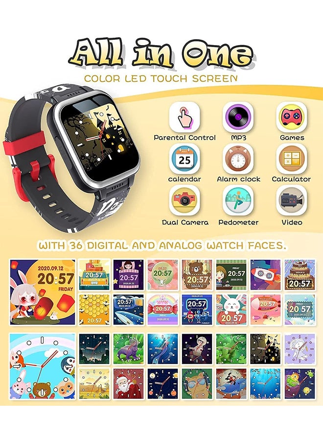 Arabest - Kids Smart Watch,Ip68 Waterproof Material,Fitness Tracker with Heart Rate Sleep Monitor,Alarm Clock,Pedometer for 5-12 Years Old(Black) - Image 1