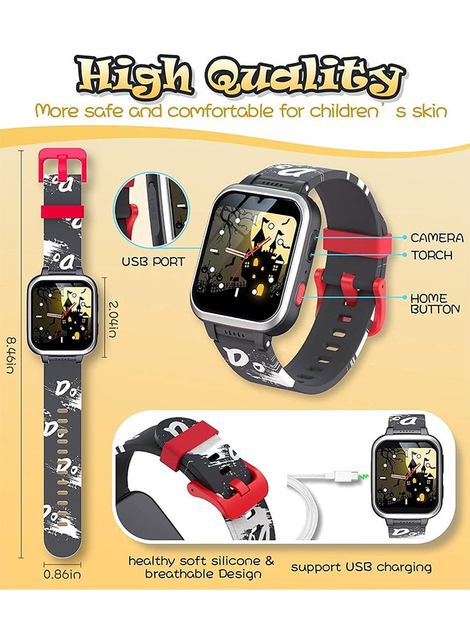 Arabest - Kids Smart Watch,Ip68 Waterproof Material,Fitness Tracker with Heart Rate Sleep Monitor,Alarm Clock,Pedometer for 5-12 Years Old(Black) - Image 1