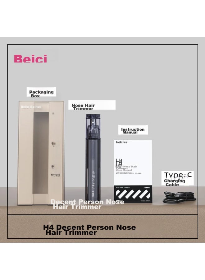 Beici H4 Electric Nose Hair Trimmer For Men, Rechargeable Hair Clipper, Nose Hair Trimmer, Shaver For Nose Hair, Diamond Gray, Birthday Gift - Image 5