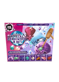 RMS 8-in-1 World Of Crystals Excavation Kit - Discover And Learn About Precious Stones Includes 8 Dig Blocks, Tools And Fact Booklet Educational Fun For Kids  - Image 2