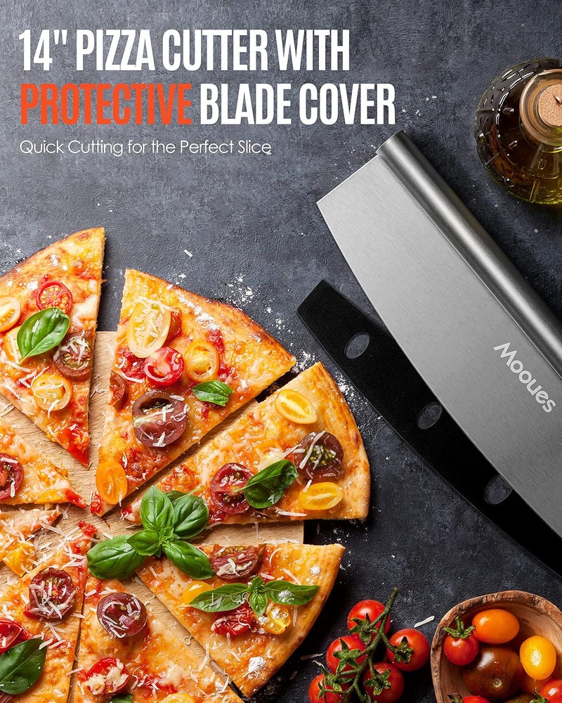 Mooues Pizza Peel Aluminum Pizza Spatula, 12 inch Metal Pizza Paddle(12"x 14")with Rocker Cutter Foldable Wood Handle, [Storage bag included], for Family Pizza Oven Baking Pizza, Dough, Bread & Pastry - Image 4