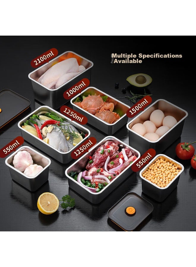 MAX COOK Meichun 304 Stainless Steel Food Storage Container With Lid, Lunch Box, Bento Box, Refrigerator Sealed Storage Box, 1000ml, Mcft5557 - Image 2