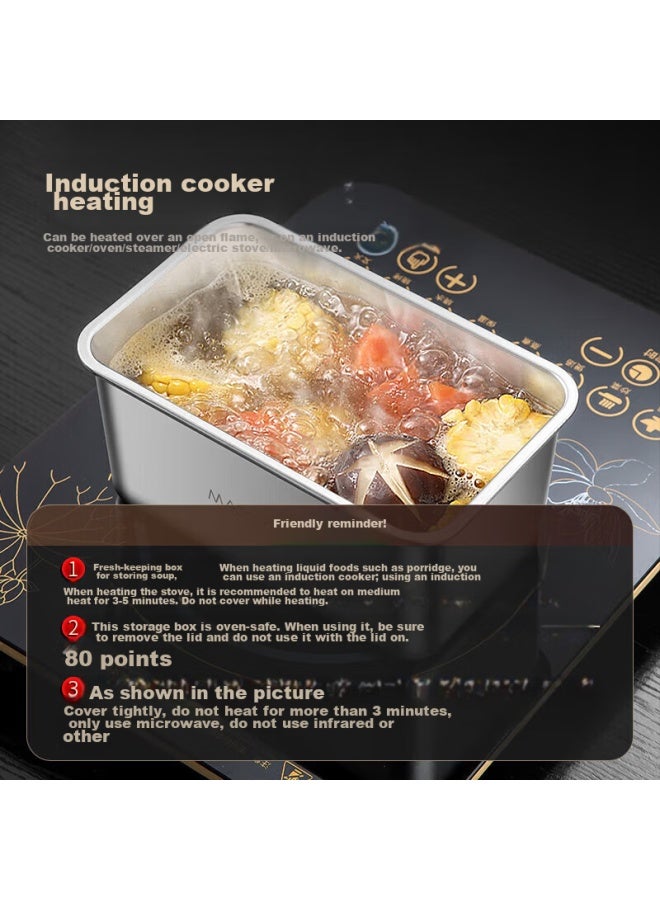 MAX COOK Meichun 304 Stainless Steel Food Storage Container With Lid, Lunch Box, Bento Box, Refrigerator Sealed Storage Box, 1000ml, Mcft5557 - Image 4