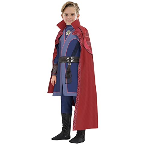 CICOCI Kids Strange Costume Cosplay Dr Cape Jumpsuit Ring Props with Magic Power Necklace(size 160) - Image 2