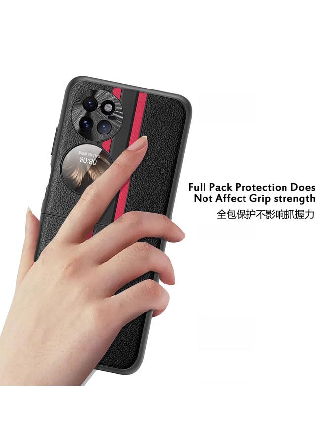 Zaboon Case For Huawei P50 Pocket Litchi Texture PU Shockproof Phone Case - Image 4