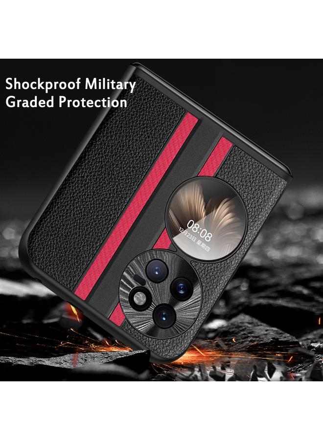 Zaboon Case For Huawei P50 Pocket Litchi Texture PU Shockproof Phone Case - Image 5