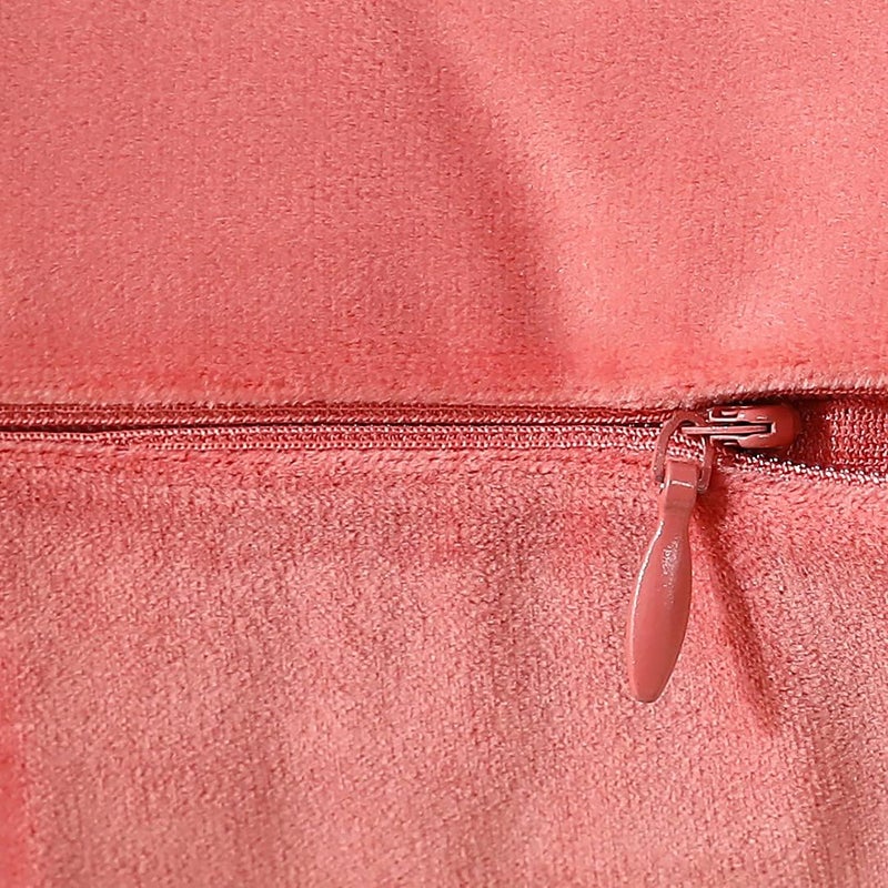 mixeoo Comfy Salmon Pink Throw Pillow Covers Decorative Square Solid Velvet Super Soft Cushion Cases Home Decor for Sofa Couch Living Room, Set of 2, 18 x 18 Inch - Image 4