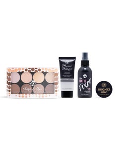 W7 W7 Shape & Glow Makeup Set - Matte Finish - 4 Piece Set - Bronze, Contour & Secure  - Image 1