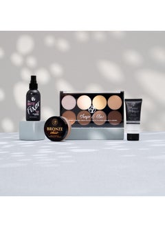 W7 W7 Shape & Glow Makeup Set - Matte Finish - 4 Piece Set - Bronze, Contour & Secure  - Image 3