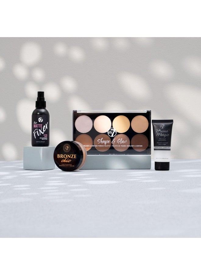 W7 - W7 Shape & Glow Makeup Set - Matte Finish - 4 Piece Set - Bronze, Contour & Secure - Image 1