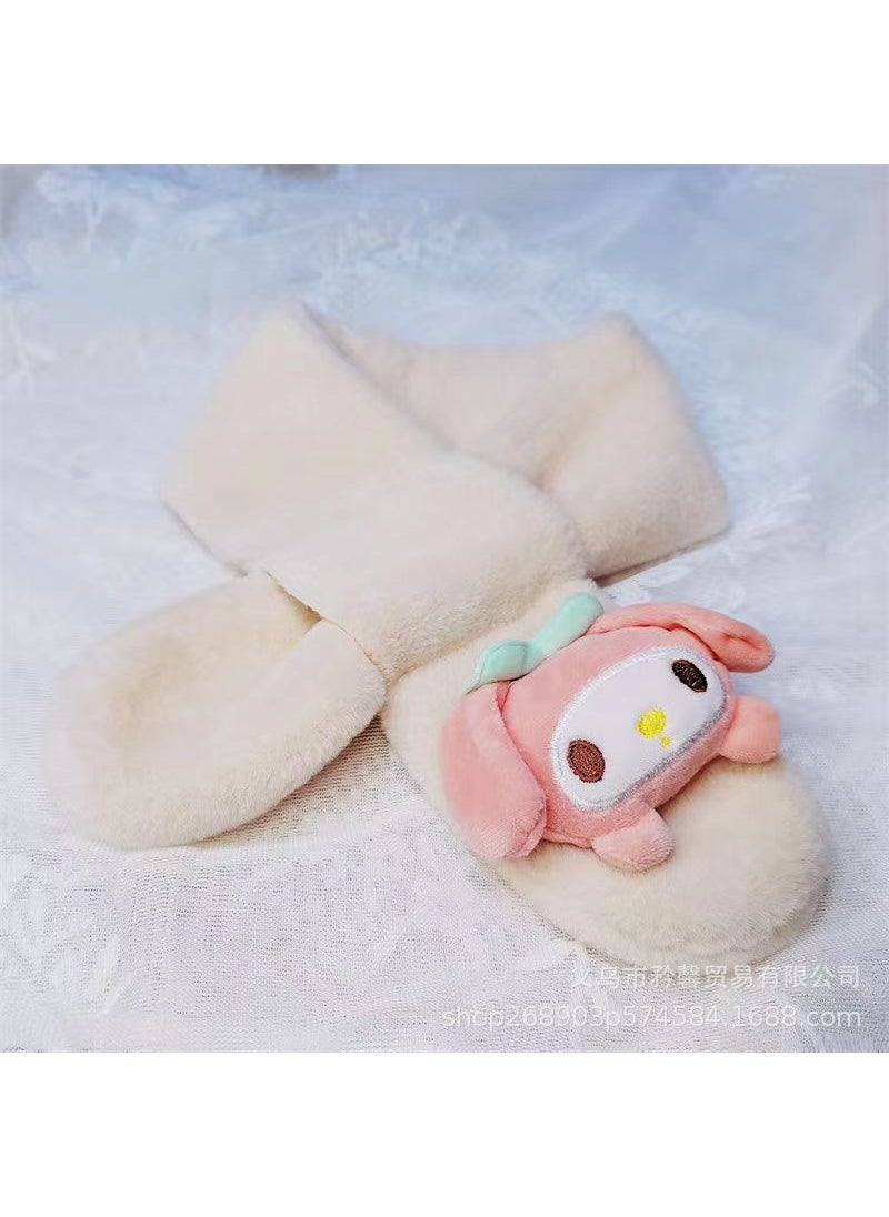 Kuromi Plush Wholesale Scarf Doll Beige melody - Image 1