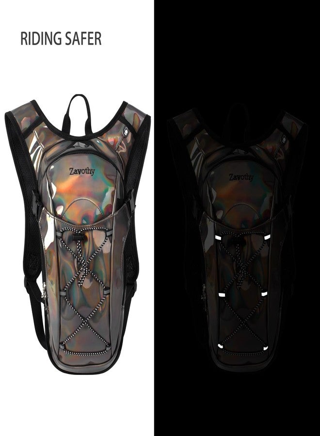 Zavothy Rave Hydration Backpack with 2L Bladder, Lightweight Festival Hydration Pack for EDM, Concerts & Music Festivals, Adjustable Hydration Backpack for Men & Women Brown - Image 4