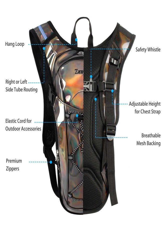 Zavothy Rave Hydration Backpack with 2L Bladder, Lightweight Festival Hydration Pack for EDM, Concerts & Music Festivals, Adjustable Hydration Backpack for Men & Women Brown - Image 3