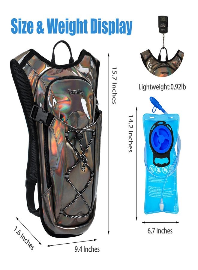 Zavothy Rave Hydration Backpack with 2L Bladder, Lightweight Festival Hydration Pack for EDM, Concerts & Music Festivals, Adjustable Hydration Backpack for Men & Women Brown - Image 2