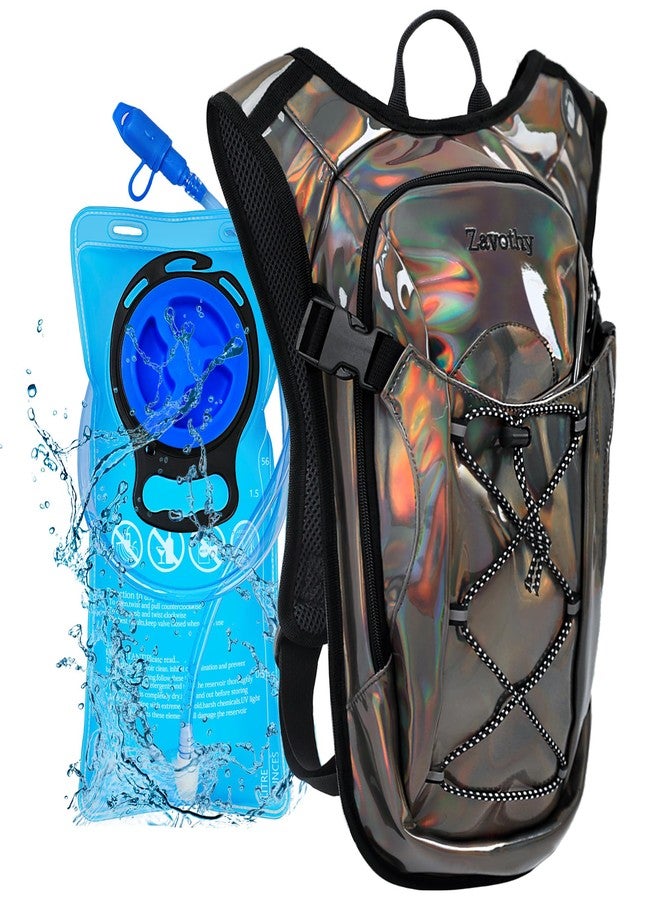 Zavothy Rave Hydration Backpack with 2L Bladder, Lightweight Festival Hydration Pack for EDM, Concerts & Music Festivals, Adjustable Hydration Backpack for Men & Women Brown - Image 1