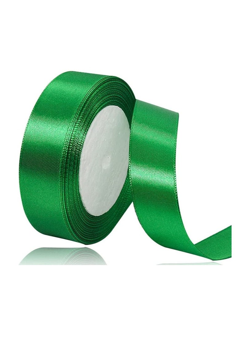 MARKQ Green Satin Ribbon, 24mm x 25yd Fabric Polyester Ribbon for Gift Wrapping, Party Favors, Wedding Decorations, Bow Making, Bouquets, Sewing Projects & Craft Supplies  - Image 1