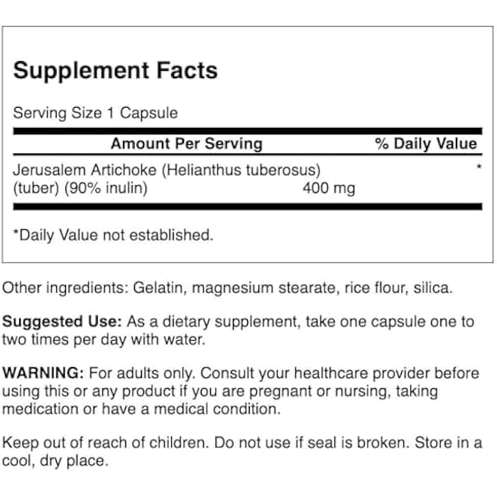 Swanson Full Spectrum Jerusalem Artichoke 400 Milligrams 60 Capsules - Image 2