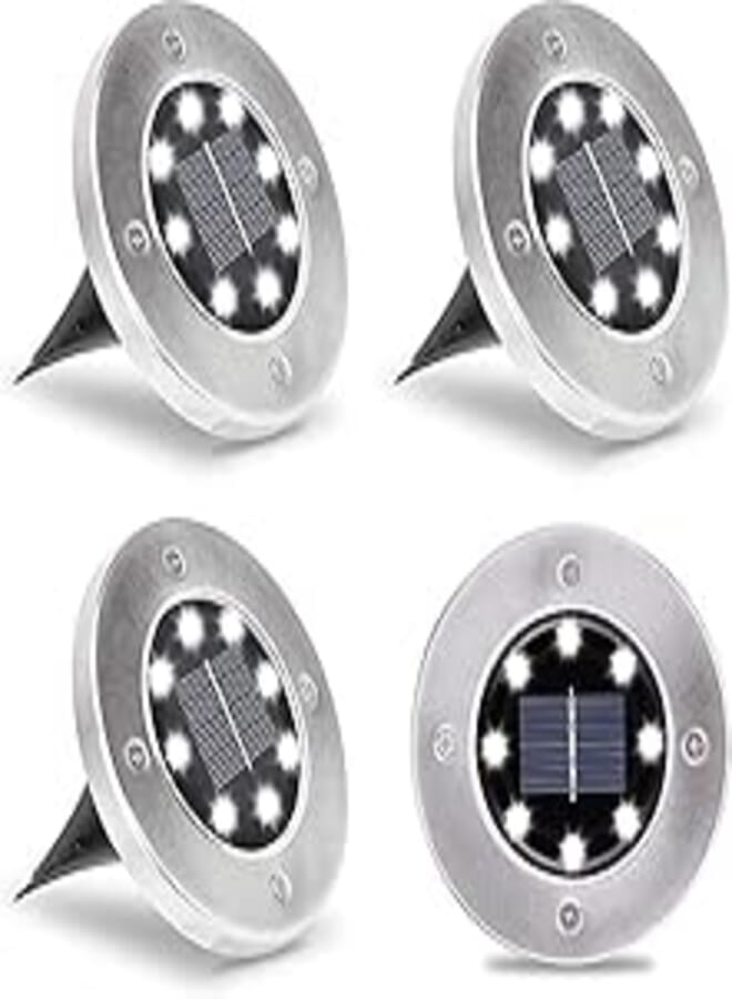 Solar Ground Lights Outdoor, 12 PIECE Solar Garden Lights Waterproof, Super Bright in-Ground Lights, Solar Disk Lights for Yard, Walkway, Pathway, Patio, Lawm, Outdoor Decorations White 
